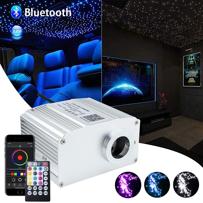 DC12V 10W Bluetooth APP & RF Music Twinkle RGBW LED Fiber Optic Star Ceiling Light Engine